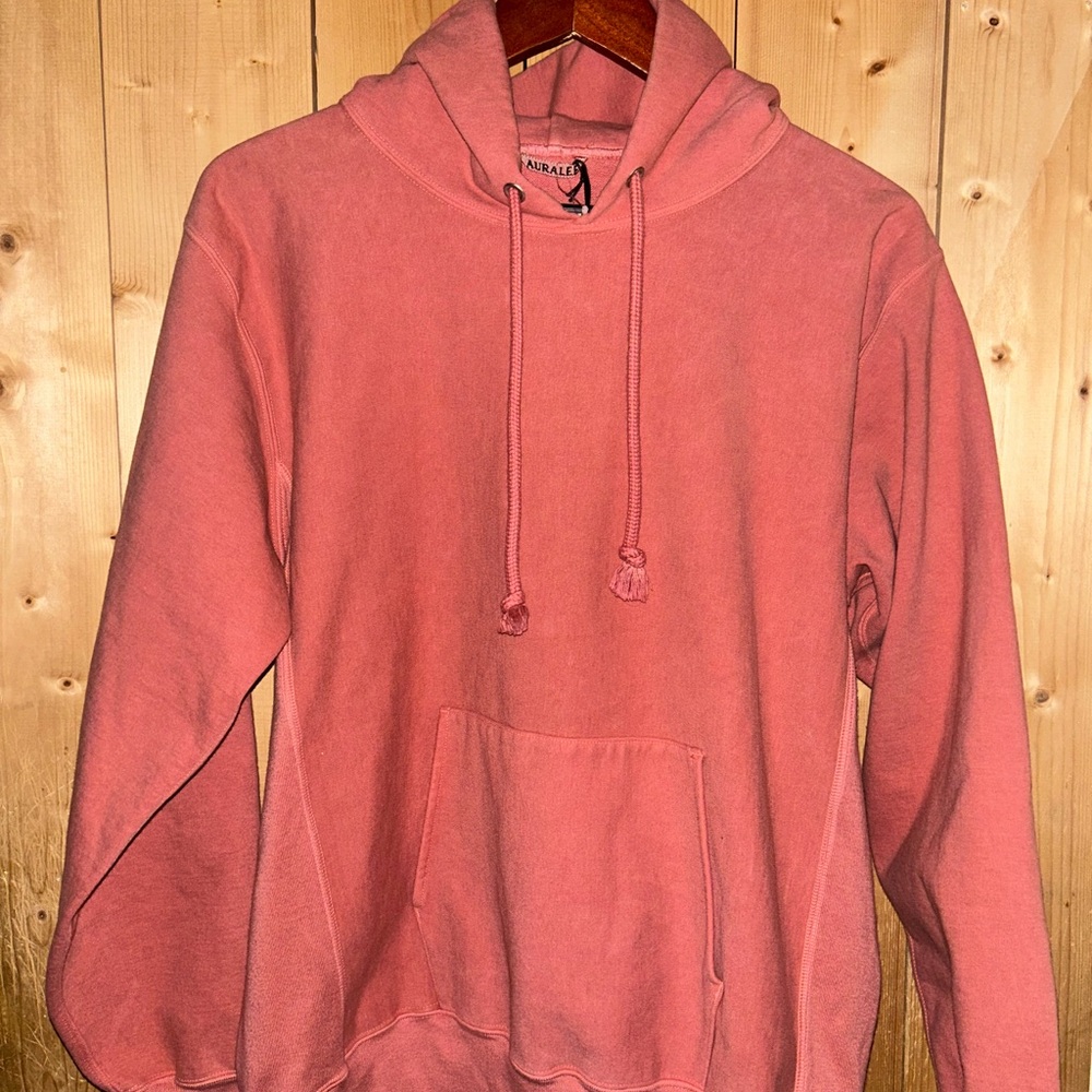 Auralee Super Milled Sweat P/O Parka 3 (small) Pink Red